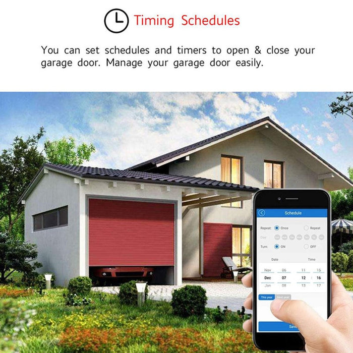 Liplasting Smart Home Wifi Smart Garage Door Switch Wireless Remote Control Garage Door Switch Suit for Amazon Alexa Google Home