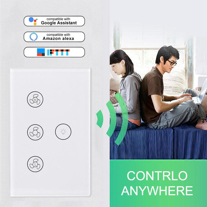 Sonoff Smart Fan Light Switch Smart Home Light Fan Switch for Android/IOS,Smart WiFi Switch Compatible with Amazon Alexa/Google Home