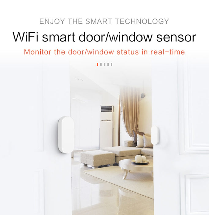 Tuya Smart Home Security Wireless Door Alarm WiFi Window Door Sensor Detector Via App Control Compatible Amazon Alexa Google Home