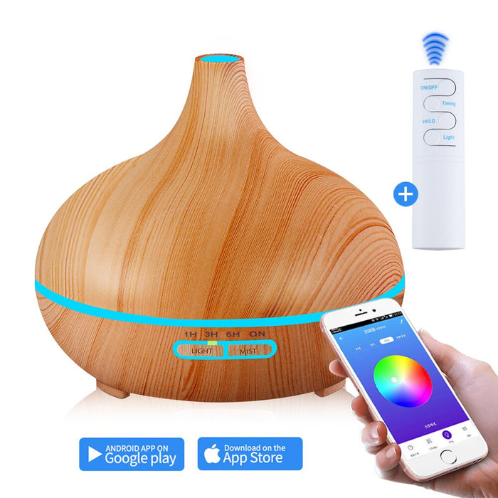 JSLG 550ml Aroma Essential Oil Diffuser Aromatherapy Electric Air Humidifier with Smart APP Remote Control
