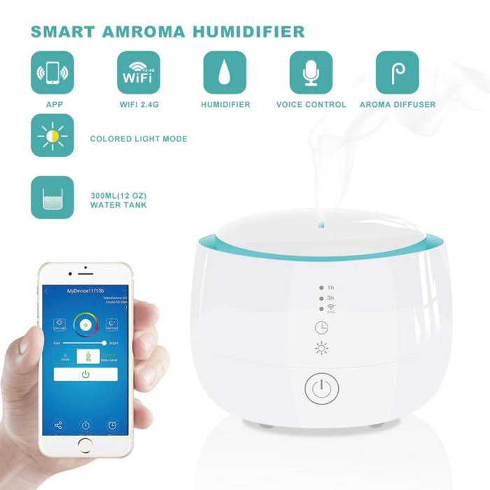 Centechia Wifi Wireless Aroma Essential Oil Diffuser 300ml Humidifier tuya/Smart life APP Compatible with Amazon Alexa Google Home