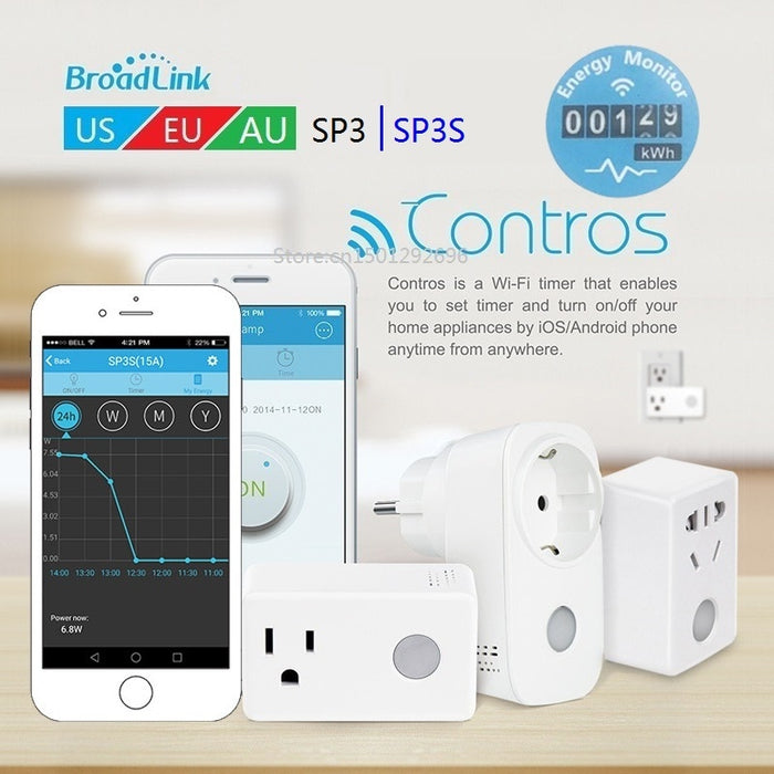 Broadlink SP3 SP3S timer wifi plug outlet power socket,APP Wireless Control for ios iphone ipad Android,domotica