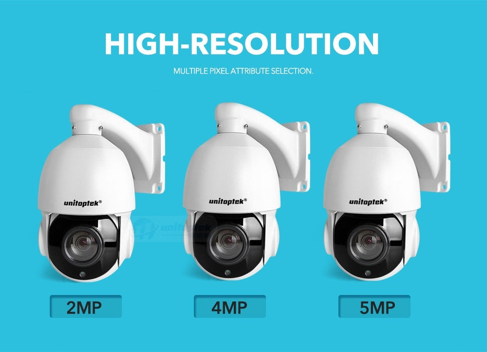 Unitoptek HD 1080P 4MP 5MP Mini PTZ IP Camera Outdoor 30X Zoom Speed Dome Security IP Camera 50m IR Night Vision APP HiSee CCTV PTZ Cam