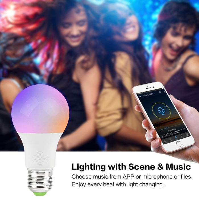 Oobest E27 WiFi Smart Light Bulb Dimmable Wake-Up Lights for Alexa & Google Assist