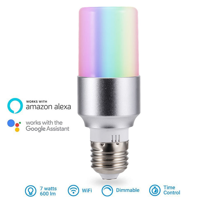 Oobest E27 B22 E14 Smart WiFi Light Bulb LED Lamp APP Remote Control 7W RGB Magic Light Bulb Connect with Amazon Alexa Google
