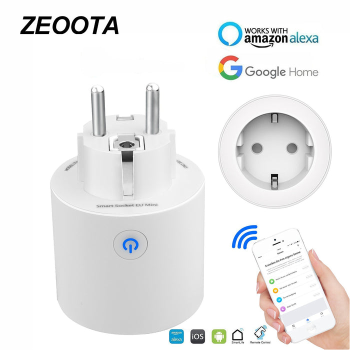 Zeoota Wifi Smart Power Plug EU Outlet Sockets Remote Voice/APP Control Timing Function Homekit Works with Amazon Alexa Google Home