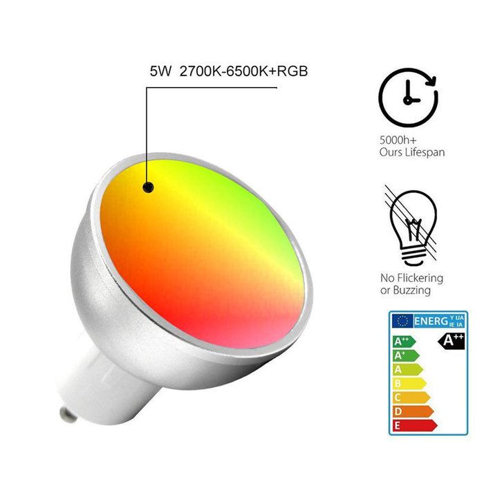 Choifoo E27/GU10/GU5.3 RGBW Smart Home LED Light Bulb WiFi Dimmable Lamp Compatible with Alexa Google Home Assistant APP Remote Control