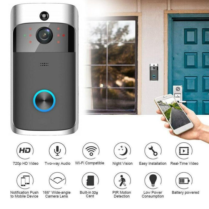 Unitoptek New battery wifi door video doorbell intercom wireless door belll video door phone doorphone Alarm Wireless Security Camera