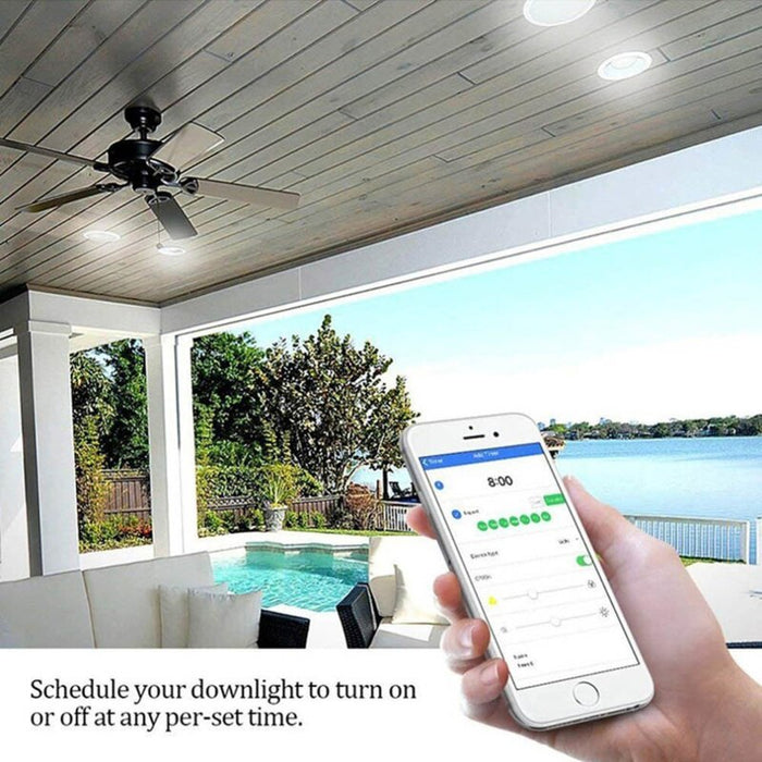 Choifoo WIFI Downlight Led Smart Downlight Ceiling Light Bulb Adjustable Voice APP Control Work with Alexa Amazon Google Home Homekit