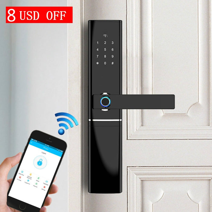 Liscn Smart Fingerprint Door Lock  Security  Intelligent Lock  Biometric Electronic Wifi Door Lock With Bluetooth APP Unlock