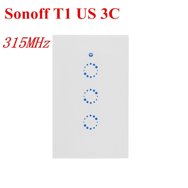 Sonoff T1 Wifi Wall Switch Wireless Remote Light Relay App Touch Control Wifi Smart Switch Work with Google Home Alexa