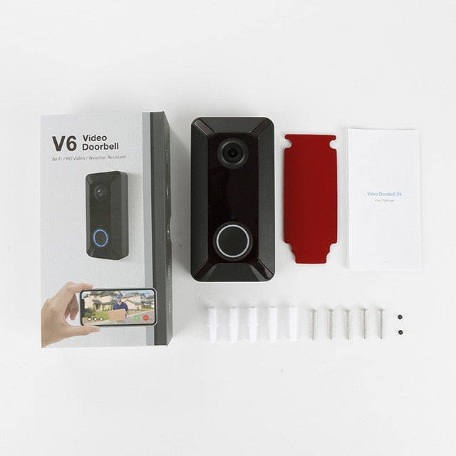 V6 Wifi Doorbell Smart Wireless 720P Video Camera Cloud Storage Door Bell Cam Waterproof Home Security House Bell Home Security