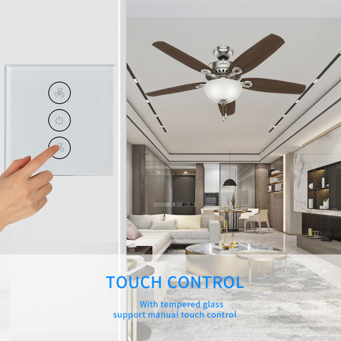 Int Box Pro EU Standard WiFi Smart Touch Fan Switch Panel Alexa Voice Remote Control Graffiti APP Smart Switch Timer Plug Google Switch