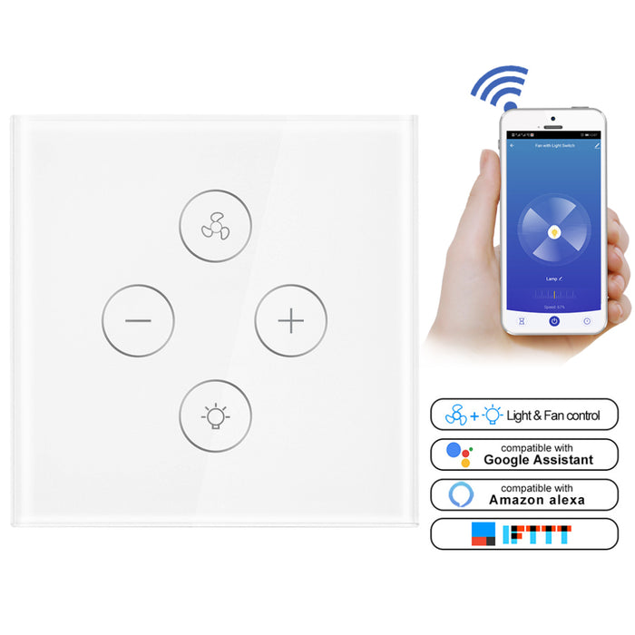 Choifoo WiFi Smart Ceiling Fan Switch APP Remote Timer and Speed Control Compatible with Alexa and Google Home No Hub Required EU