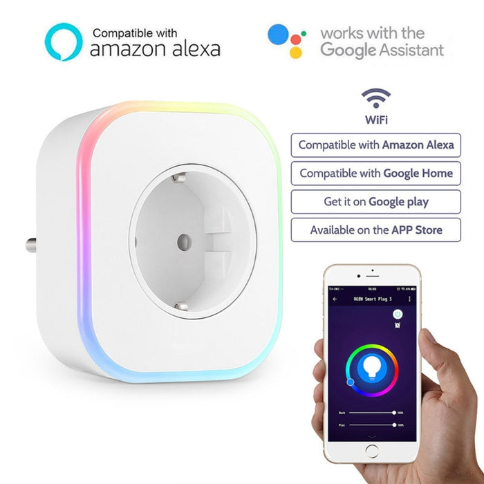 Choifoo RGB LED Light WiFi Smart Plug Homekit UK EU Remote Control Plug for Google Home Alexa Homekit Smart Timing Switch Work PK sonoff