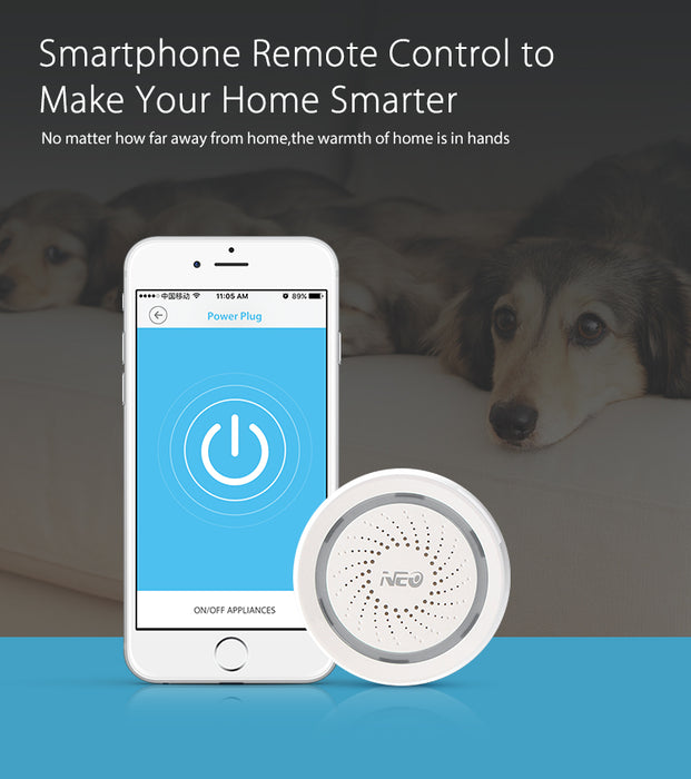 Neo Smart Home Wifi Alarm Sensor and App Notification Alerts,No Hub Required,Plug and Play,Compatiab Alexa Echo Google Home