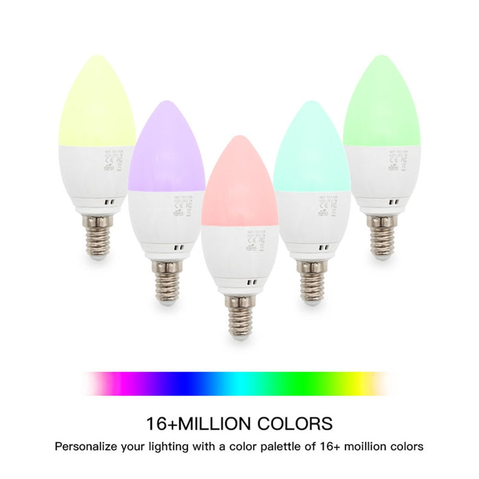 Oobest Smart WiFi Candle Bulb E14 Led RGB Spotlight Bulb Support Alexa/Google Home/IFTTT Smart Voice Control 5W for Home Decoration