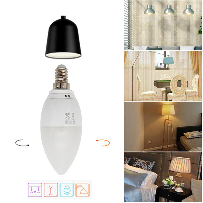Oobest Smart WiFi Candle Bulb E14 Led RGB Spotlight Bulb Support Alexa/Google Home/IFTTT Smart Voice Control 5W for Home Decoration
