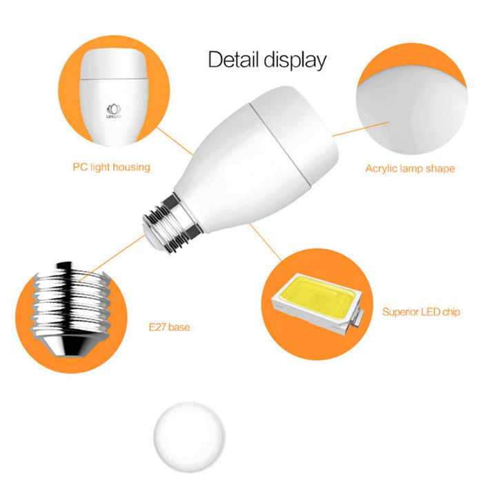 Choifoo E27 Alexa Voice Smart 7W Light Bulb Led Mobile Phone Wifi 2.4Hz Remote Control Energy Saving Dimming Bulb Light Smart Home